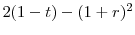  2(1-t)-(1+r)^2