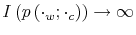  I\left( p\left( \cdot_{w};\cdot _{c}\right) \right) \rightarrow\infty
