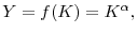  Y=f(K)=K^{\alpha },