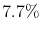  7.7\%