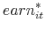 \displaystyle earn_{it}^{\ast }