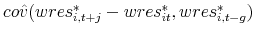  co\hat{v}(wres_{i,t+j}^{\ast }-wres_{it}^{\ast },wres_{i,t-g}^{\ast })