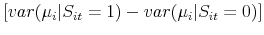  [var(\mu _{i}\vert S_{it}=1)-var(\mu _{i}\vert S_{it}=0)]
