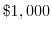  \$1,000 