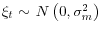 \xi _t \sim \,N\left( {0,\sigma _m^2 } \right)