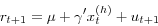 \begin{displaymath} r_{t+1} =\mu +{\gamma }'x_t^{(h)} +u_{t+1} \end{displaymath}