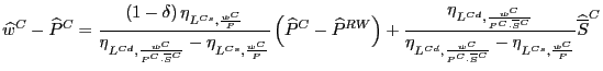 $\displaystyle \widehat{w}^{C}-\widehat{P}^{C}=\frac{\left( 1-\delta\right) \eta...
...dot\overline{S}^{C}}}-\eta_{L^{Cs} ,\frac{w^{C}}{P}}}\widehat{\overline{S}}^{C}$