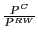$ \frac{P^{C}
}{P^{RW}}$
