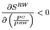 $\displaystyle \frac{\partial S^{RW}}{\partial\left( \frac{P^{C}}{P^{RW}}\right) }<0$