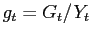 $ g_{t} = G_{t}/Y_{t}$