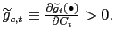 $ \widetilde{g}_{c,t}\equiv\frac{\partial\widetilde{g}_{t}(\bullet )}{\partial C_{t}}>0.$