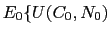 $\displaystyle E_{0}{\LARGE\{}U(C_{0},N_{0}) $