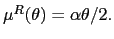 $ \mu^{R}(\theta)=\alpha\theta/2.$