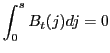 $\displaystyle \int_{0}^{s}B_{t}(j)dj=0$
