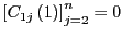 $ \left[ C_{1j}\left( 1\right) \right] _{j=2}^{n}=0$