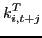 $\displaystyle k_{i,t+j}^{T} $