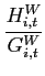 $\displaystyle \frac{H^{W}_{i,t}}{G^{W}_{i,t}}$
