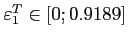 ${\varepsilon}^T_1\in[0;0.9189]$