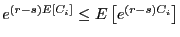 $ e^{\left( r-s\right) E\left[ C_{i}\right] }\leq E\left[ e^{\left( r-s\right) C_{i}}\right] $