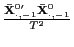 $ \frac{\mathbf{\bar{X}}_{\cdot,-1}^{0\prime}\mathbf{\bar{X}}_{\cdot,-1}^{0} }{T^{2}}$