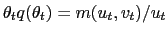 $ \theta_{t} q(\theta_{t}) = m(u_{t},v_{t})/u_{t}$