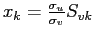 $ x_{k}=\frac{\sigma_{u}}{\sigma_{v}}S_{vk}$