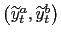 $ \left( \widetilde{y}_{t} ^{a},\widetilde{y}_{t}^{b}\right) $