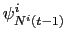 $\displaystyle \psi_{N^{i}(t-1)}^{i}$