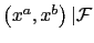 $ \left( x^{a},x^{b}\right) \vert\mathcal{F}$