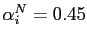 $ \alpha_{i}^{N}=0.45 $