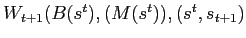 $ W_{t+1}(B(s^{t}),(M(s^{t})),(s^{t},s_{t+1})$