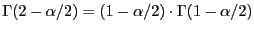 $ \Gamma(2-\alpha/2)=(1-\alpha/2)\cdot\Gamma(1-\alpha/2)$