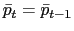$ \bar{p}_{t}=\bar{p}_{t-1}$