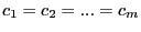 $ c_{1}=c_{2}=...=c_{m}$