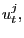 $\displaystyle u_{t}^{j},$