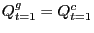 $ Q_{t=1}^{g}=Q_{t=1}^{c}$