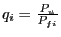 $ q_{i}=\frac {P_{u}}{P_{fi}}$