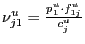 $ \nu_{j1}^{u}=\frac{p_{1}^{u}\cdot f_{1j}^{u}}{c_{j}^{u}}$
