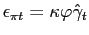 $ \epsilon_{\pi t} = \kappa\varphi \hat{\gamma}_{t}$