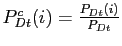 $ P^{c}_{Dt}(i) = \frac{P_{Dt}(i)}{P_{Dt}}$