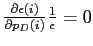 $ \frac{\partial\epsilon(i)}{\partial p_{D}(i)}\frac{1}{\epsilon} = 0$