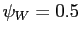 $\psi_W = 0.5$