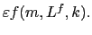 $ \varepsilon f(m,L^{f},k).$