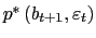 $ p^{\ast}\left( b_{t+1} ,\varepsilon_{t}\right) $