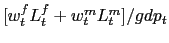 $ [w_{t}^{f}L_{t}^{f}+w_{t}^{m}L_{t} ^{m}]/gdp_{t}$