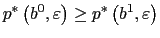 $ p^{\ast}\left( b^{0} ,\varepsilon\right) \geq p^{\ast}\left( b^{1},\varepsilon\right) $