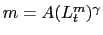 $ m=A(L_{t}^{m})^{\gamma}$