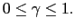 $ 0\leq\gamma\leq1.$