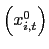 $ \left( x_{i,t}^{0}\right) $