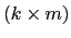 $ \left( k\times m\right) $